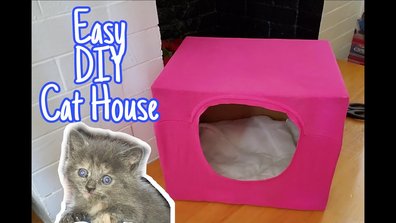 Easy DIY Cat House ( cardboard + old t-shirt)