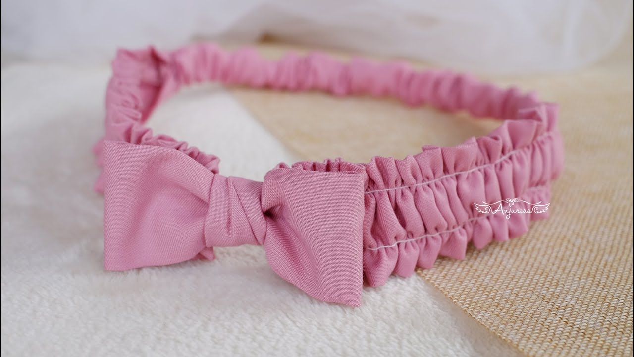 Scrunchie Headband with BOW 🎀 Ruffle Bow Headband Making at Home