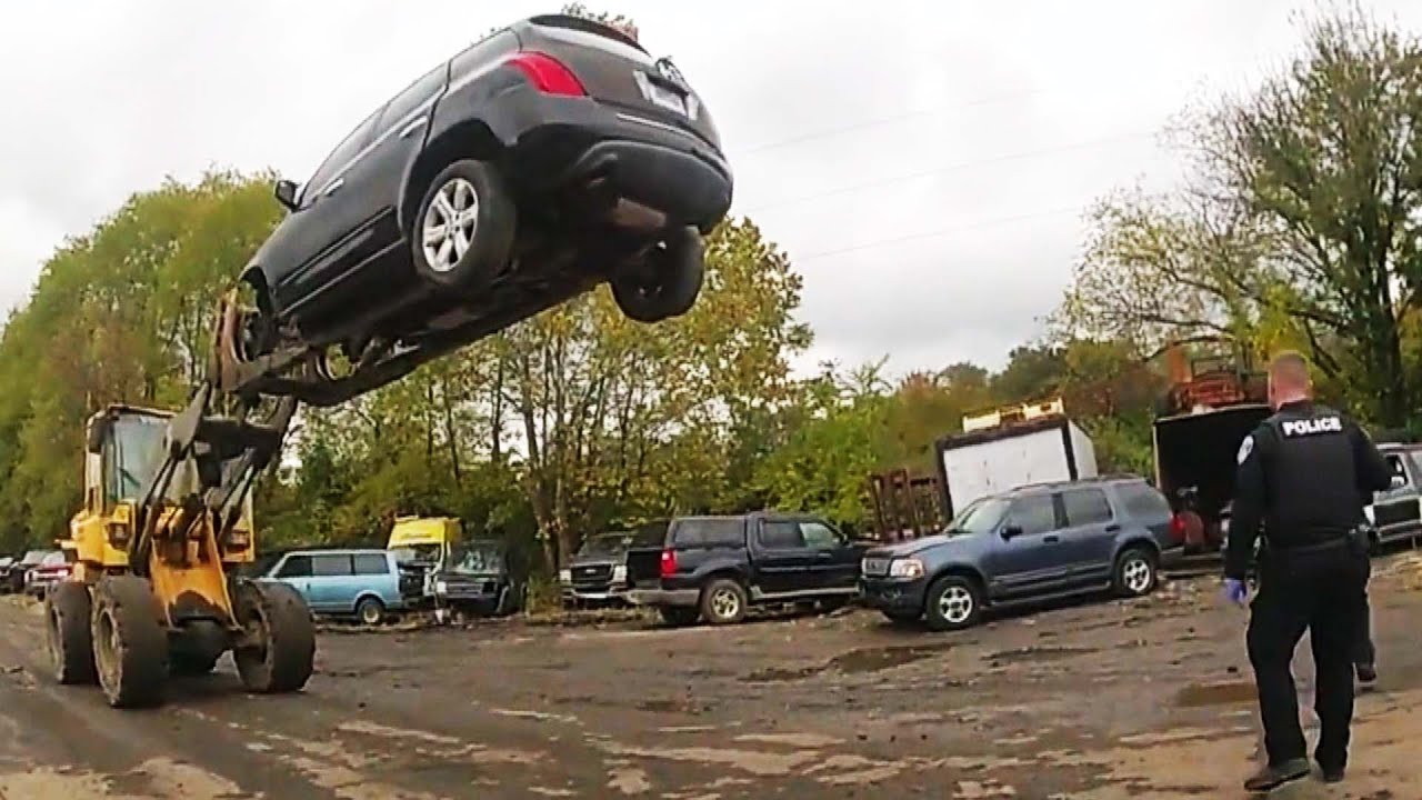 Auto Shop Workers Use Forklift to Stop Car Thief Suspect