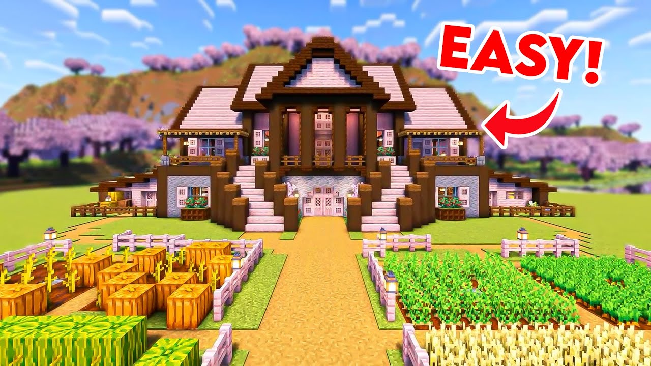 Minecraft: How To Build A Lakeside Blossom Base | Tutorial