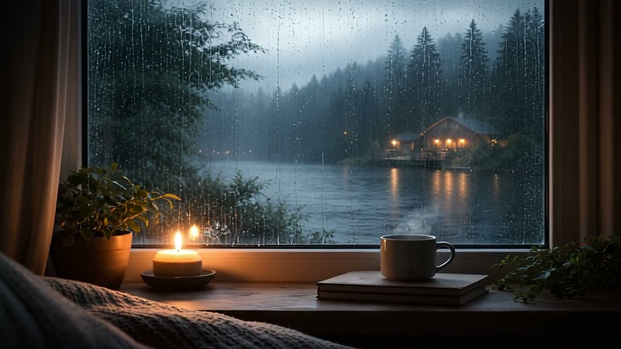4 Hours of Lake Cabin Rain & Thunder - Relaxation