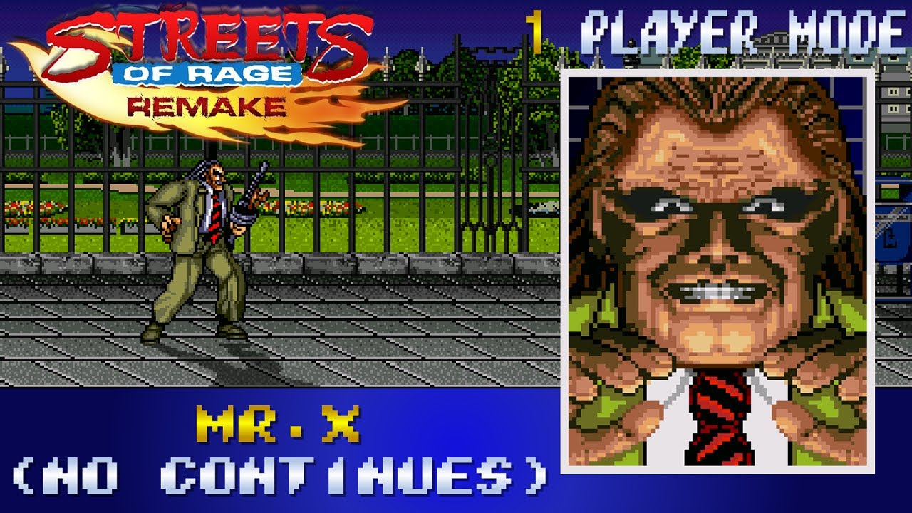 Streets of Rage Remake | 1 Player Mode - Mr. X (No Continues)