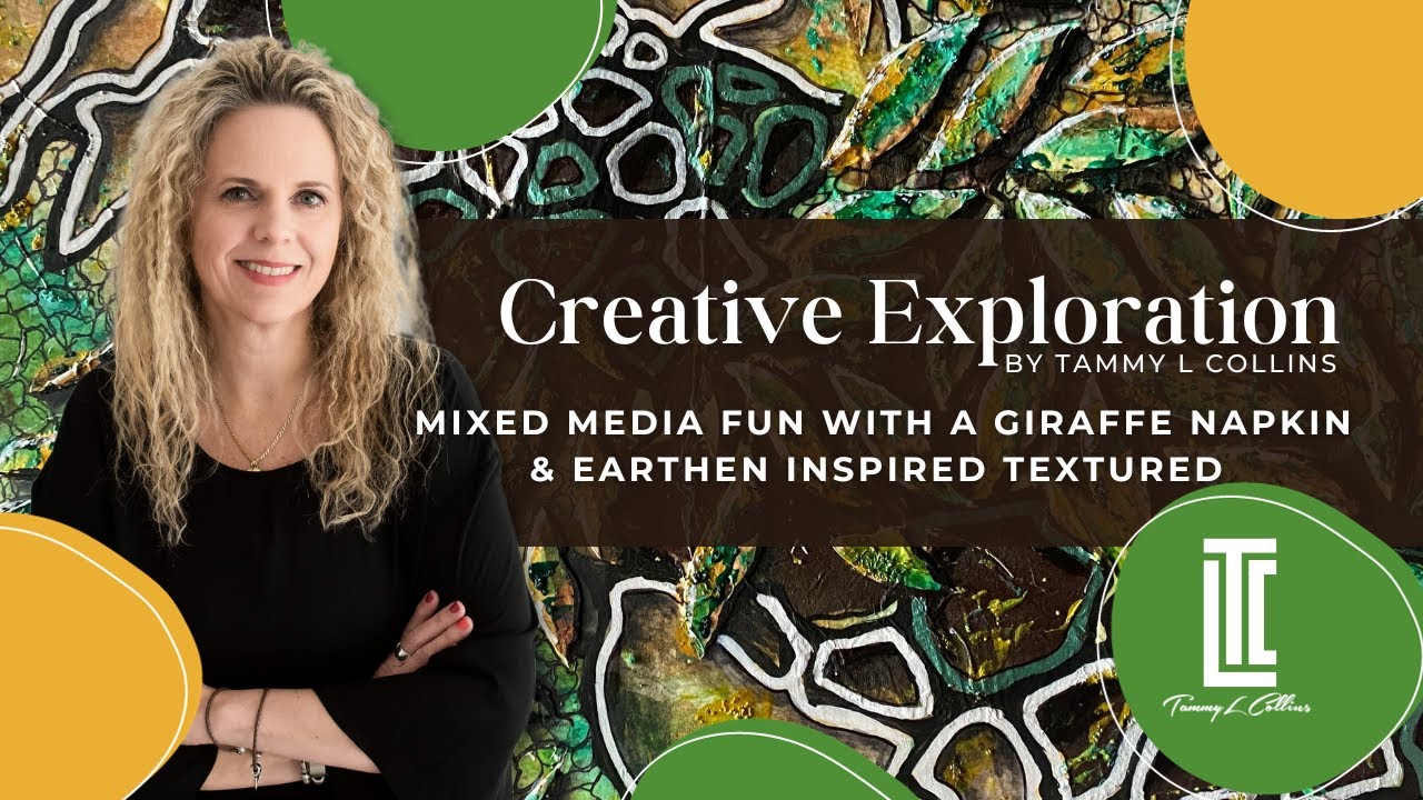 Creative Exploration | Mixed Media Fun with a Giraffe Napkin  & Earthen Inspired Texture