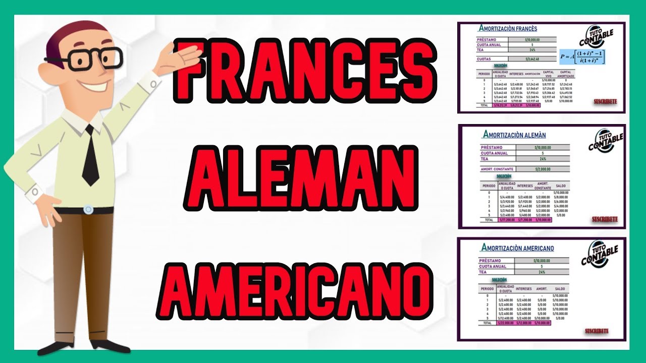 Tabla de amortizaciones | método alemán, francés y americano