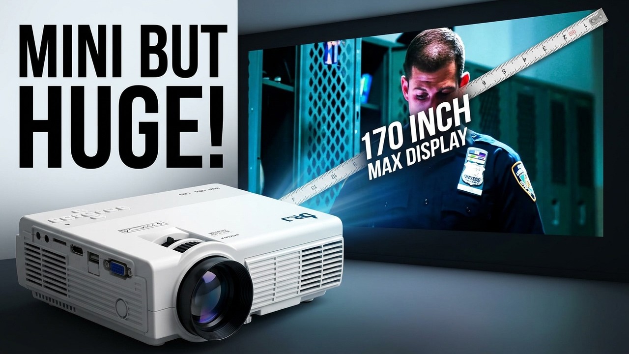 DR.J 1500 Lumens Portable Mini LED Projector (170 Inch Max Projection Display) Full Test and Review