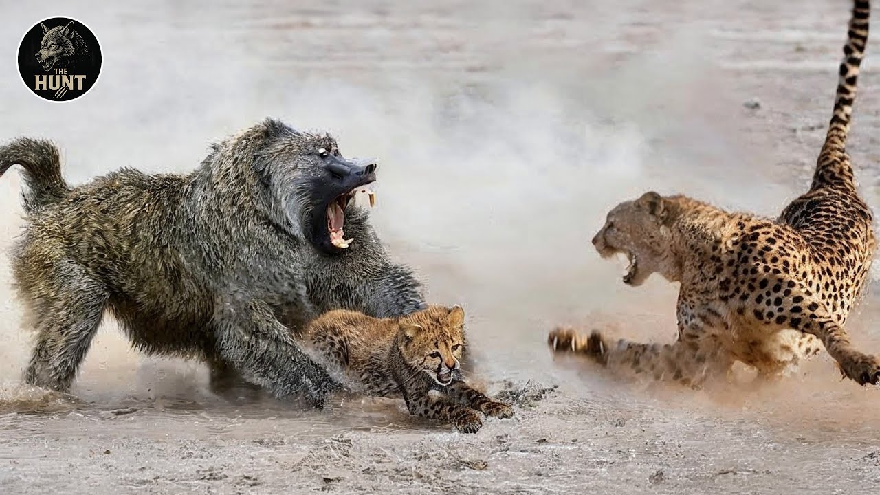 Crazy Baboon Attacks Cheetah: Survival Battle on the African Savannah | Animal Documentary