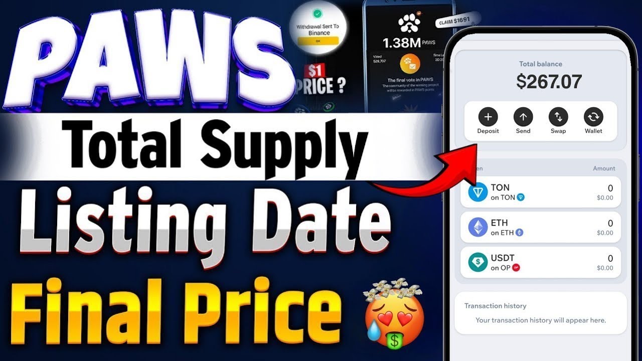 PAWS Listing Date & Price | PAWS Coin Total Supply | Paws Airdrop Token Withdrawal