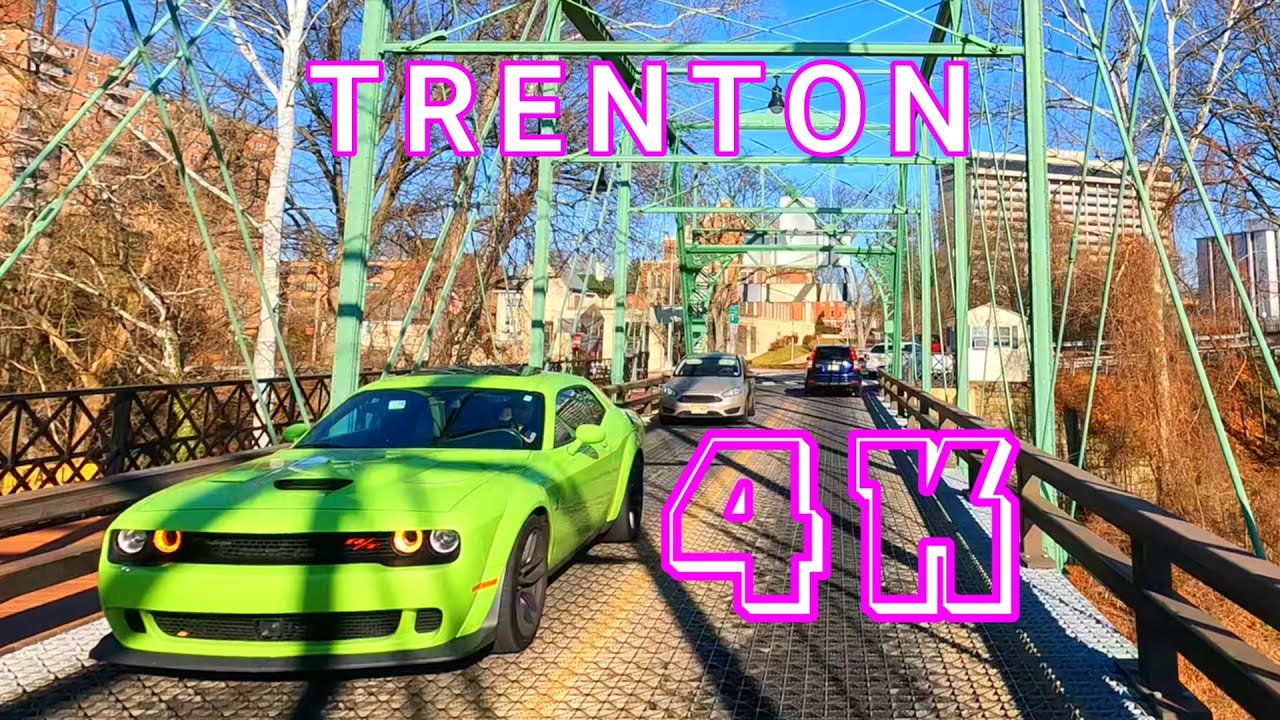 Sunday Drive in New Jersey Capital, Trenton 4K - UHD