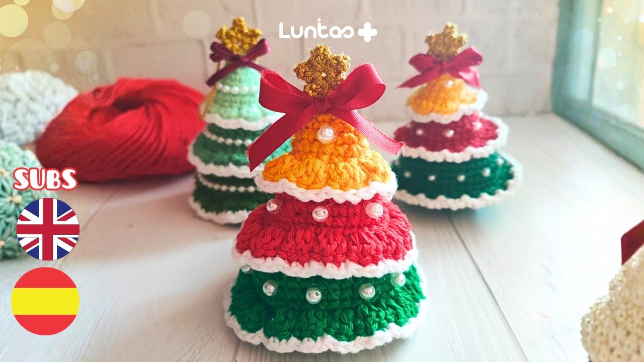 Mini Árbol Navideño a Crochet 🎅 Christmas Tree Ornament | Patrón/ Written Pattern (Español English)