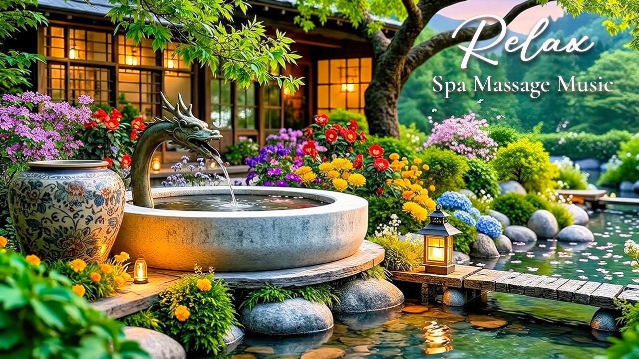 Calming Music for Sleep 🌿 Bamboo Water Sounds, Healing Piano Music, Deep Sleep, Spa & Massage Music