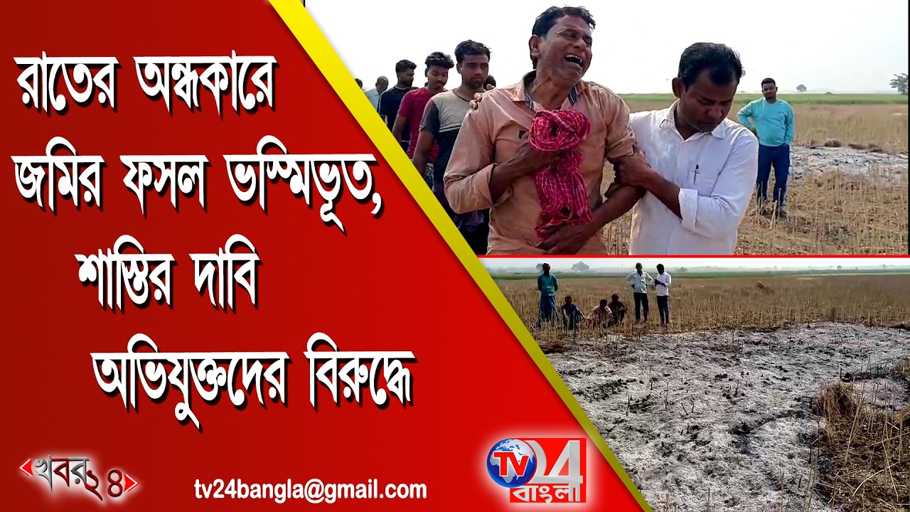 রাতের অন্ধকারে জমির ফসল ভস্মিভূত, শাস্তির দাবি অভিযুক্তদের বিরুদ্ধে