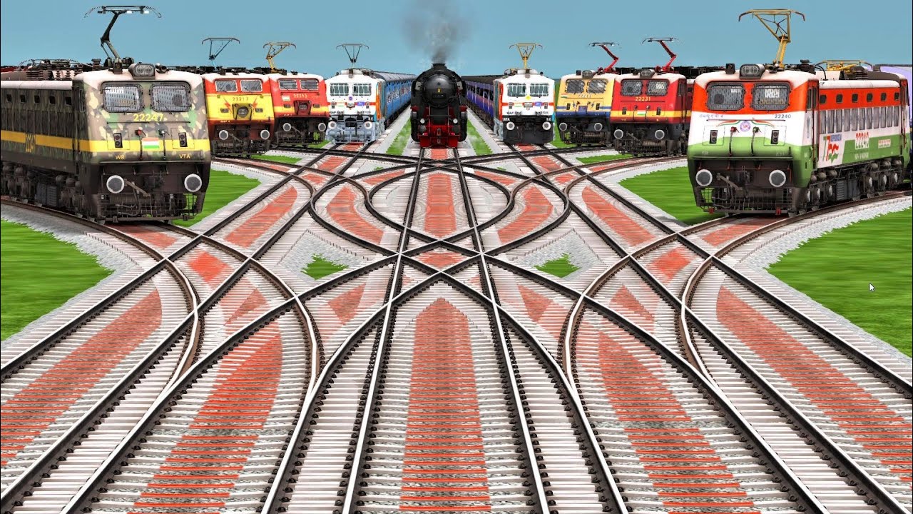 ⚡ Nine Train Crossing Madness on Dangerous Bumpy Railroad