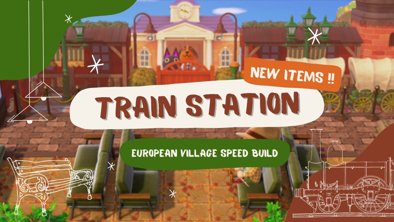 Build A Vintage Train Station With NEW Items | ACNH 2.0 SPEED BUILD | 动物森友会火车站