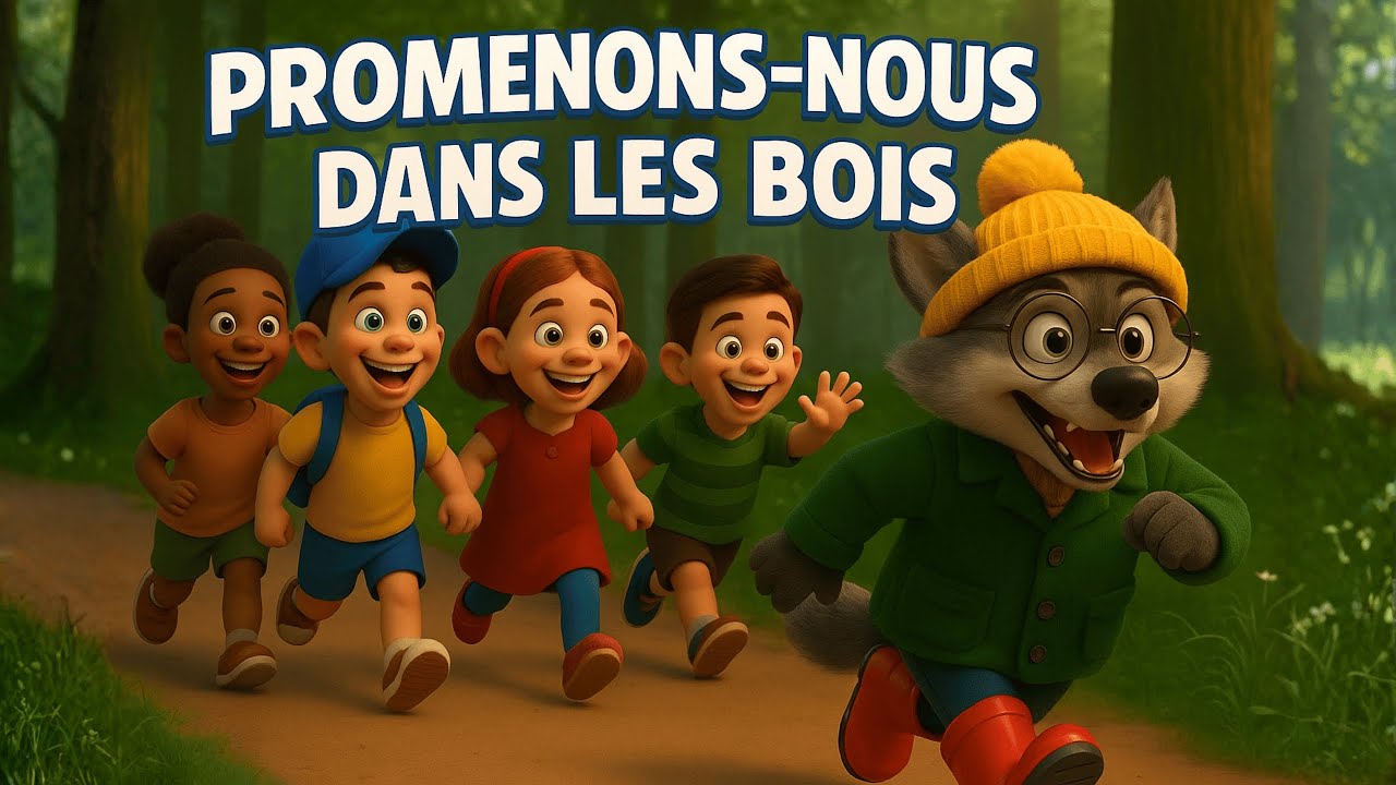Promenons-Nous dans les Bois 🐺🌳 | Chanson pour Enfants 🎶 | Comptine C&eacute;l&egrave;bre en Fran&ccedil;ais