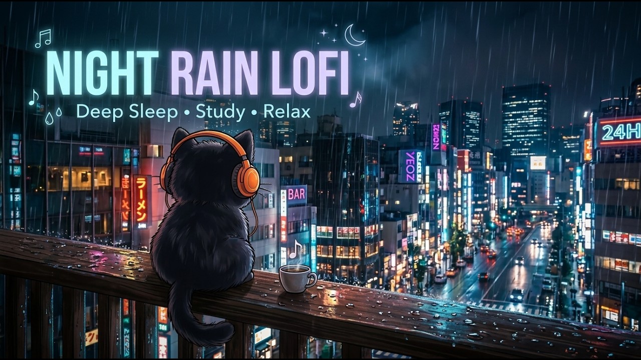 【雨の夜に聴くLo-fi】Night Rain Lofi 🌧 深く眠る・集中する・癒される夜のBGM