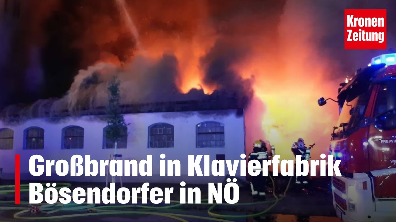„Nicht mehr zu retten“ - Großbrand in Klavierfabrik Bösendorfer in NÖ | krone.tv NEWS