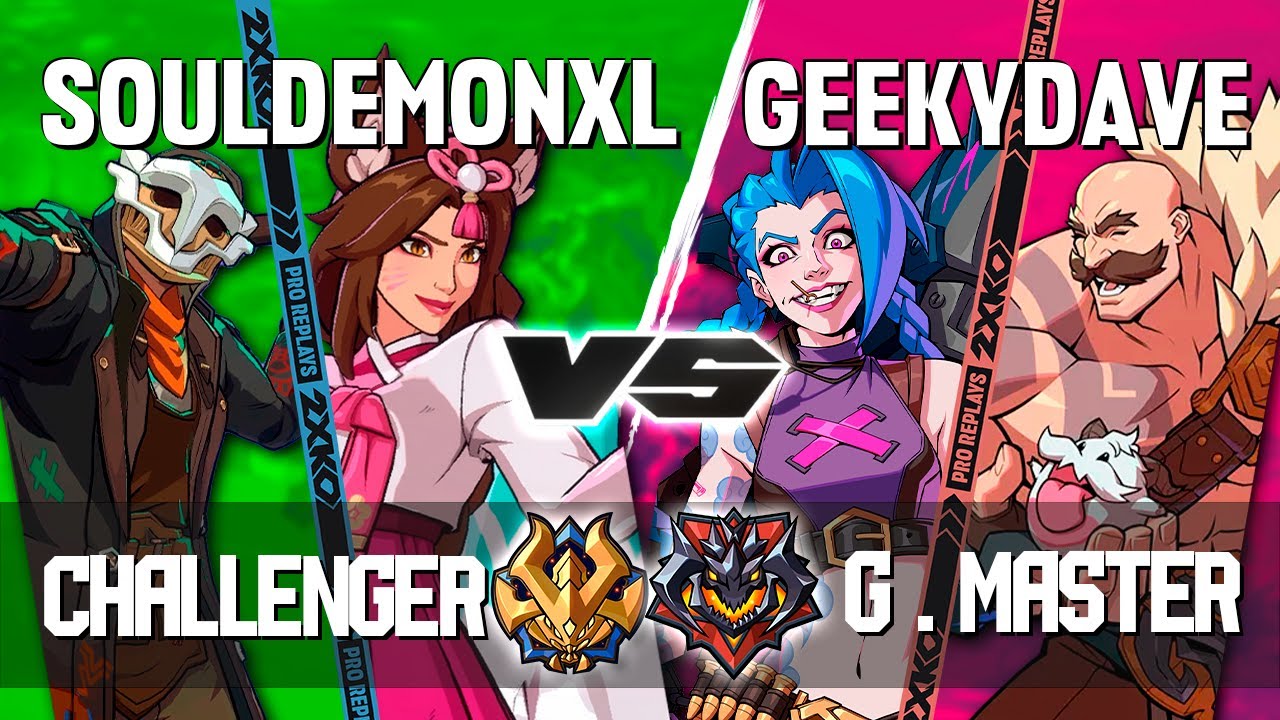 2XKO ▰ SOULDEMONXL (Ahri-Ekko) vs GEEKYDAVE (Jinx-Braum) ▰ 2XKO Pro level replays