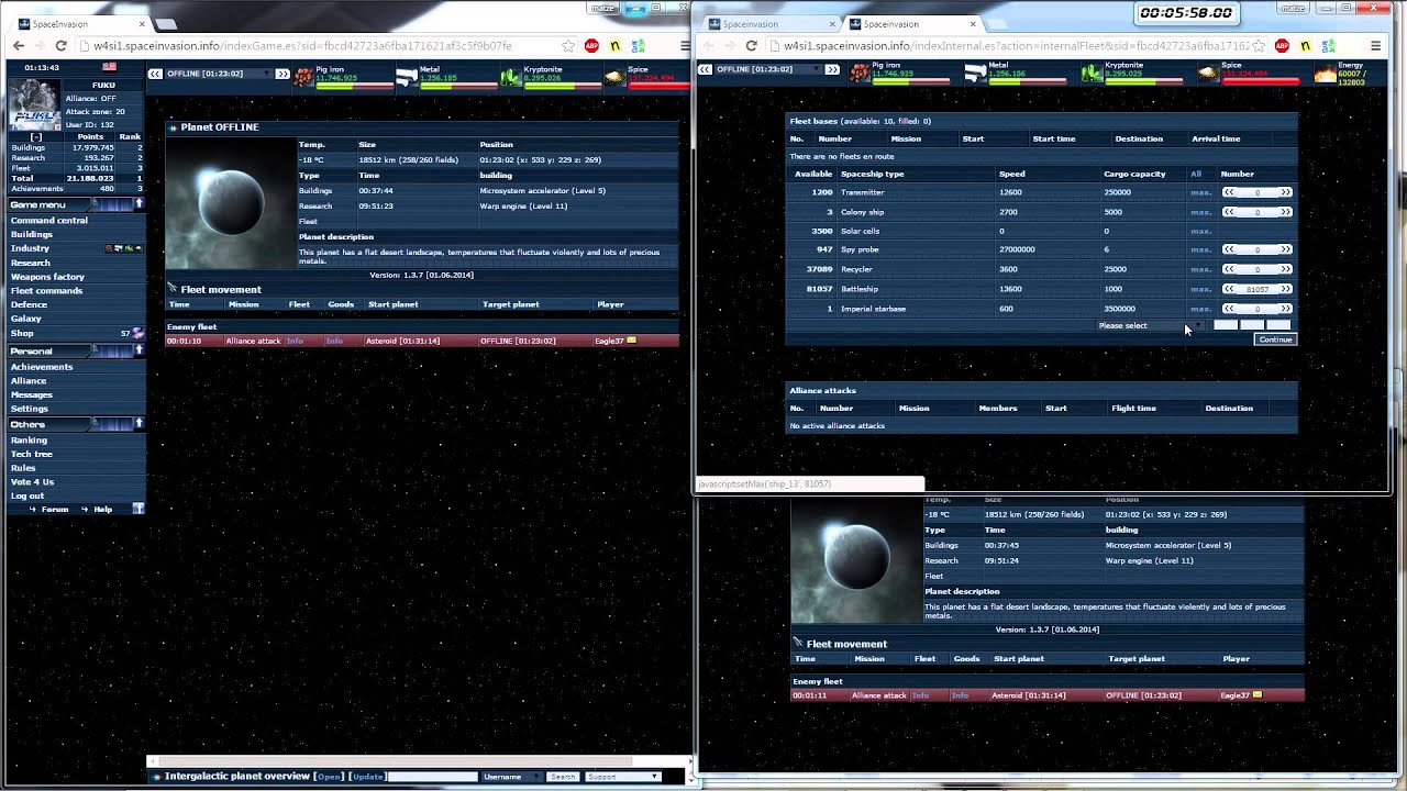 [2015] Space-Invasion - How 2 Lose your Fleet & Rank 1 in 90 Seconds... 2 Window-Bug