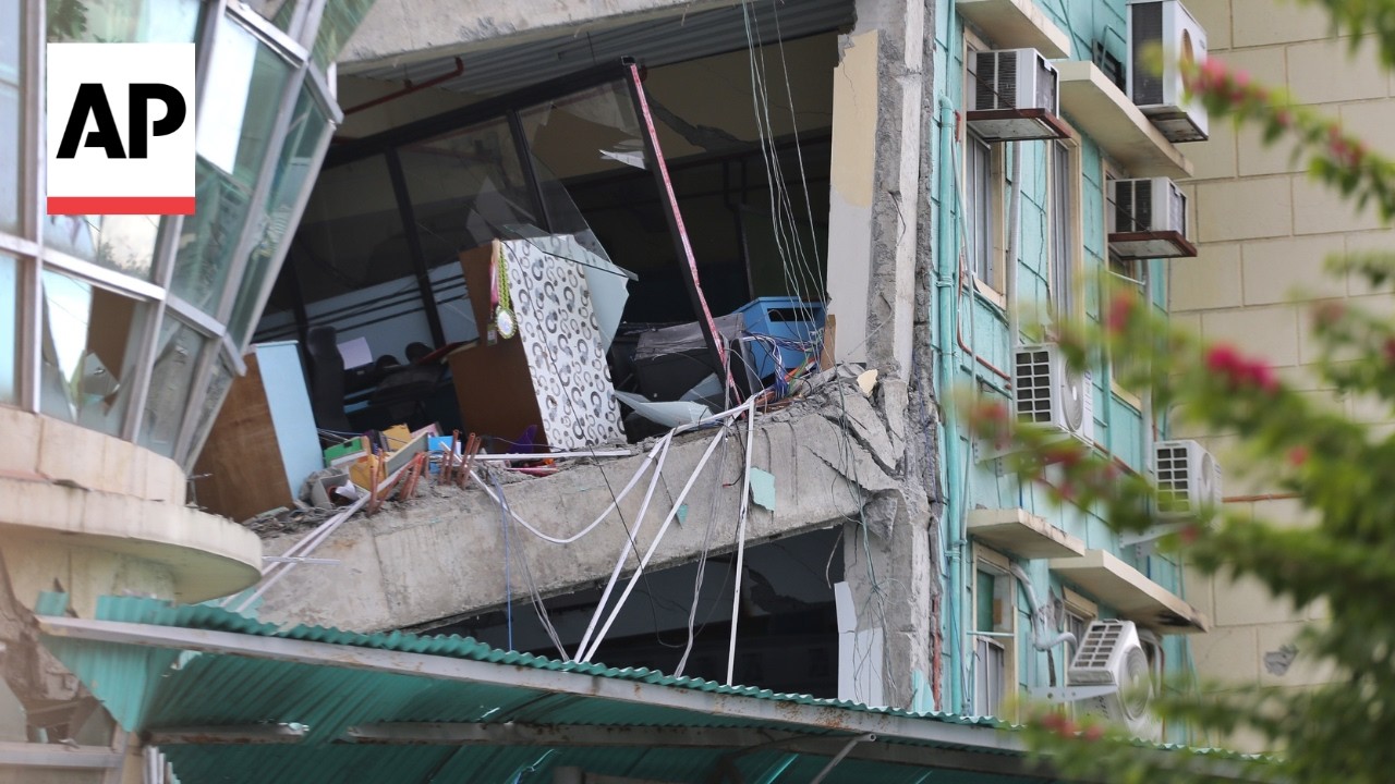 Market in the Philippines is among the structures damaged in 7.8 earthquake