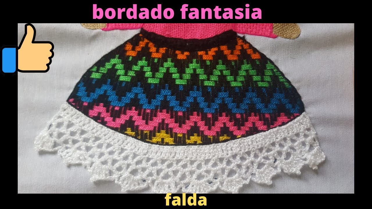 bordado fantasia-falda de muñequita lele