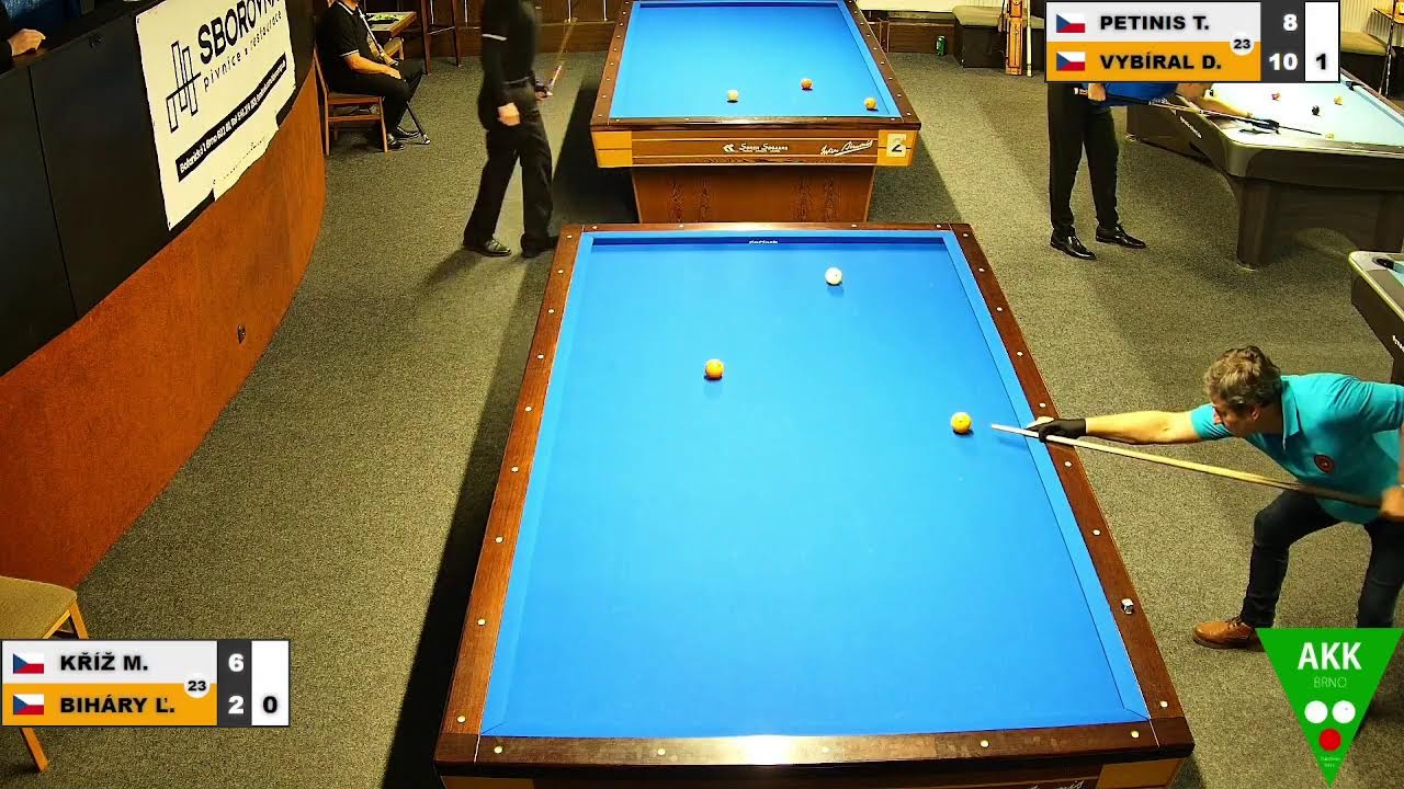Czech Regional tournament | 3-cushion | District | MT | Michal Kříž v Ľudovít Biháry