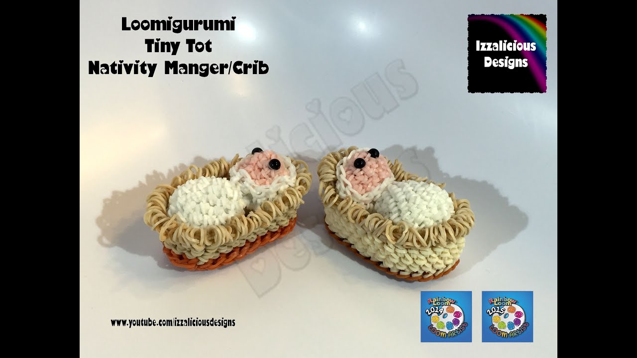 Loomigurumi Tiny Tot Nativity Manger | Crib | Basket Christmas - amigurumi w/ Rainbow Loom Bands