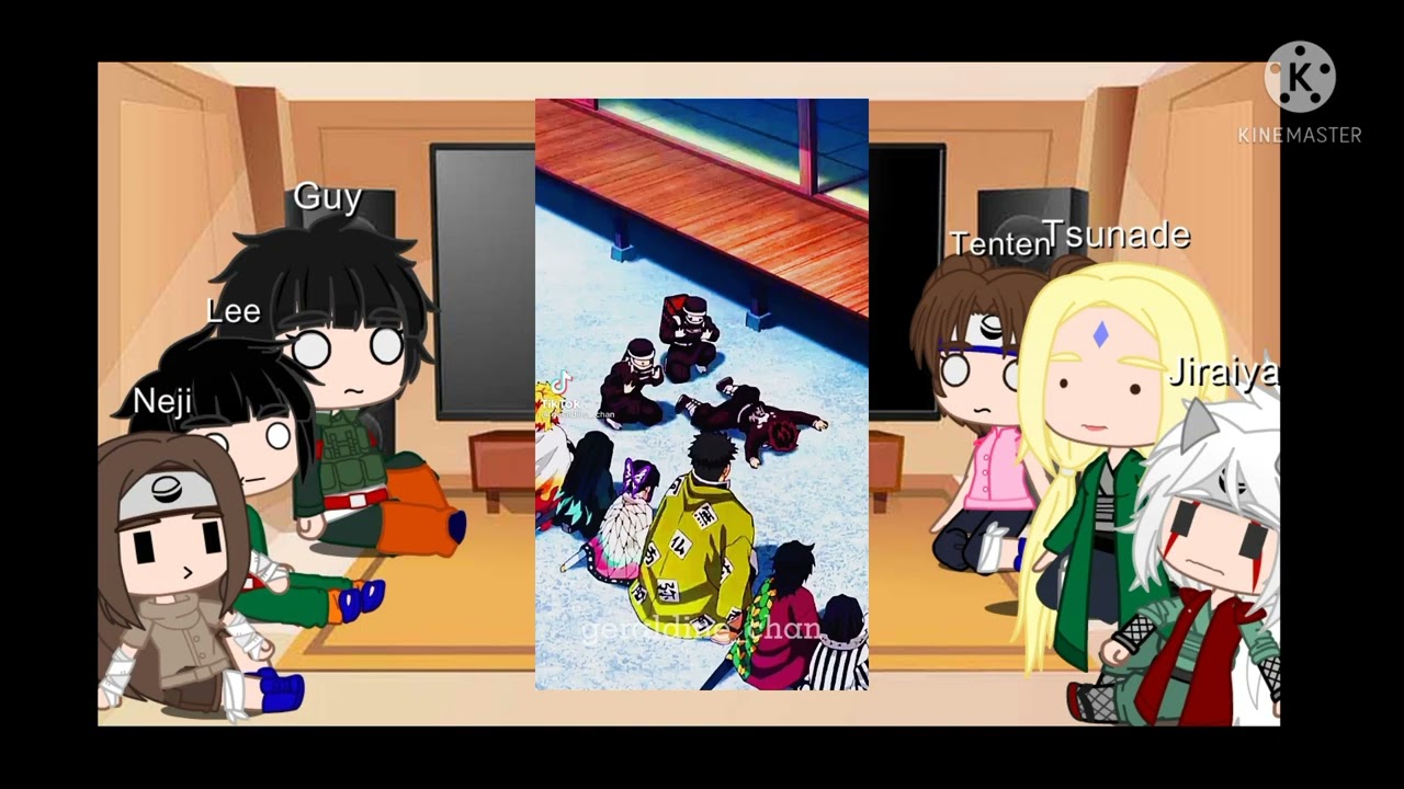 °•El equipo 9 + tsunade y jiraiya reaccionan a naruto es muichiro tokito•°