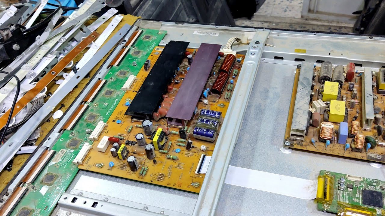 اصلاح شاشة بلازما من نوع LG بالتفصيل الممل حجم 42PT250R متوقفه على اللمبه الحمراء