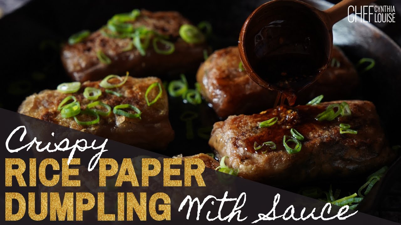 The Best Crispy Rice Paper Dumpling with Sauce | Plant-based and Pan-Fried Recipe