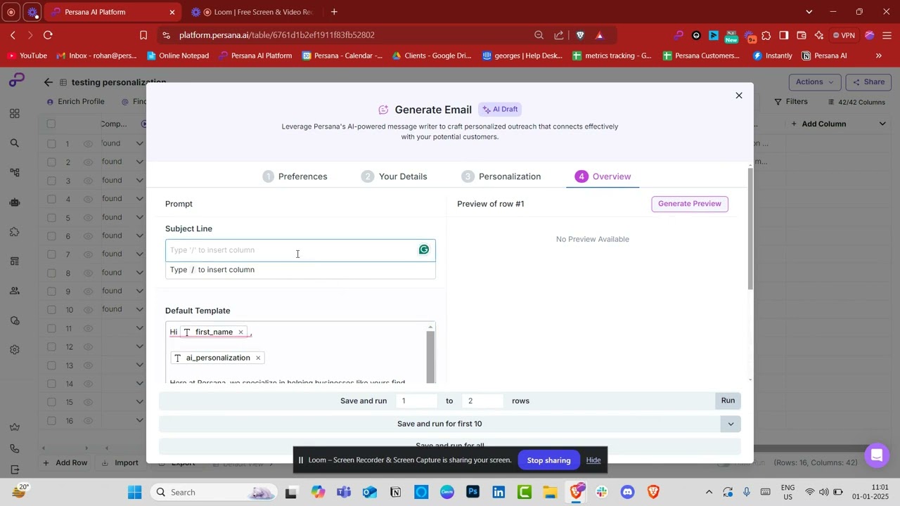How to use the AI Draft Email feature for personalization using Persana