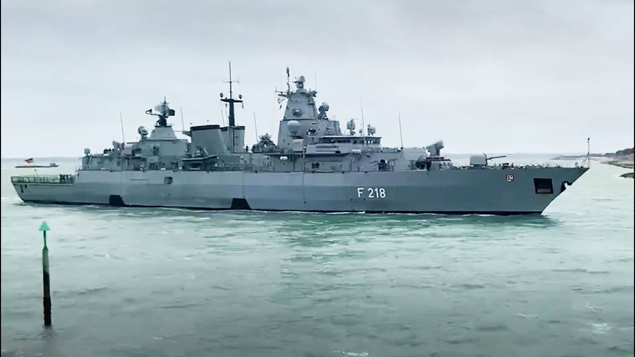 German 🇩🇪 frigate FGS Mecklenburg Vorpommern arrives in Portsmouth