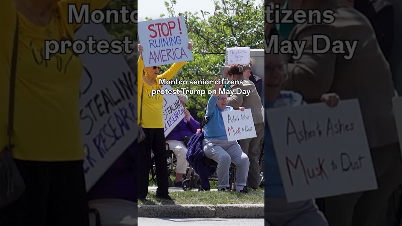 Montgomery County senior citizens protest Trump on May Day