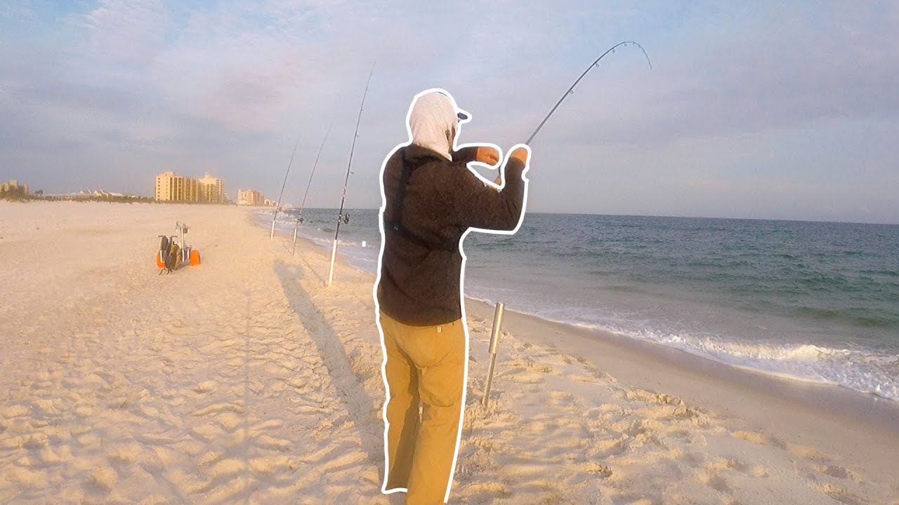 Early Spring Pompano Run Surf Fishing