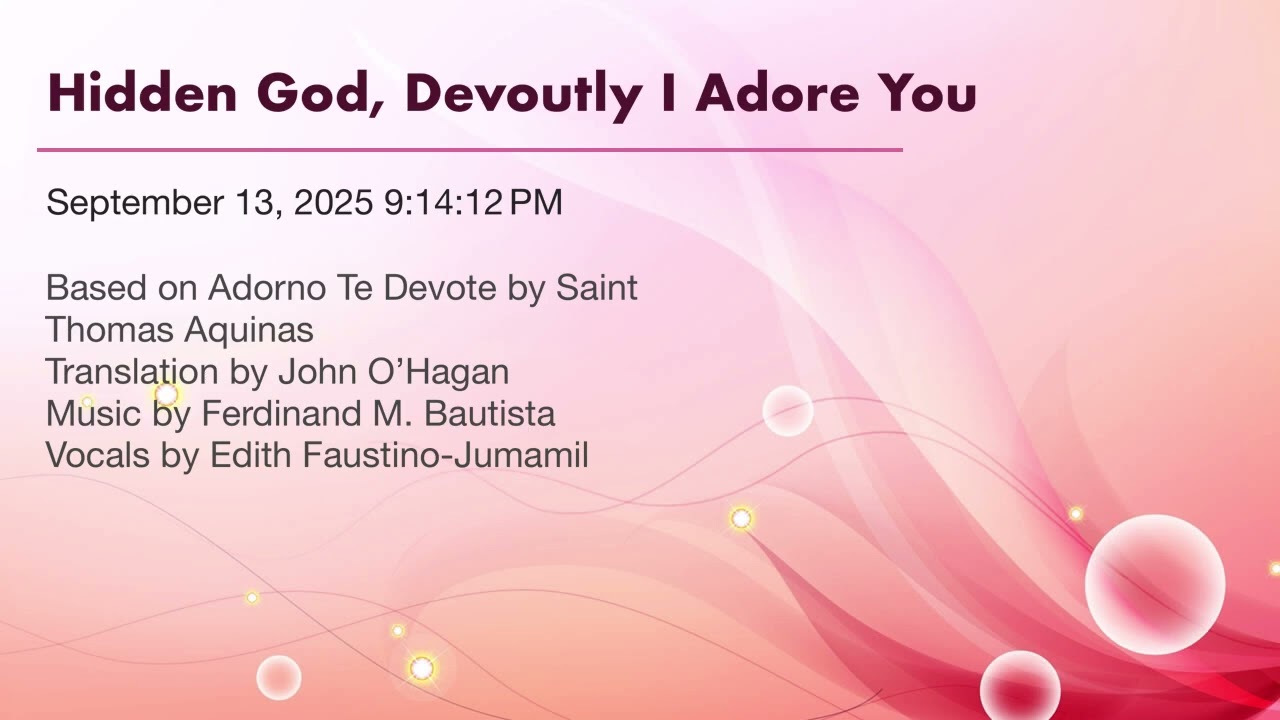 Hidden God, Devoutly I Adore You
