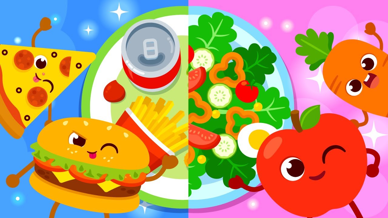 Comida Sana🥗 vs. Comida Chatarra🍟 | Canciones Infantiles | Lotty Friends en Espa&ntilde;ol