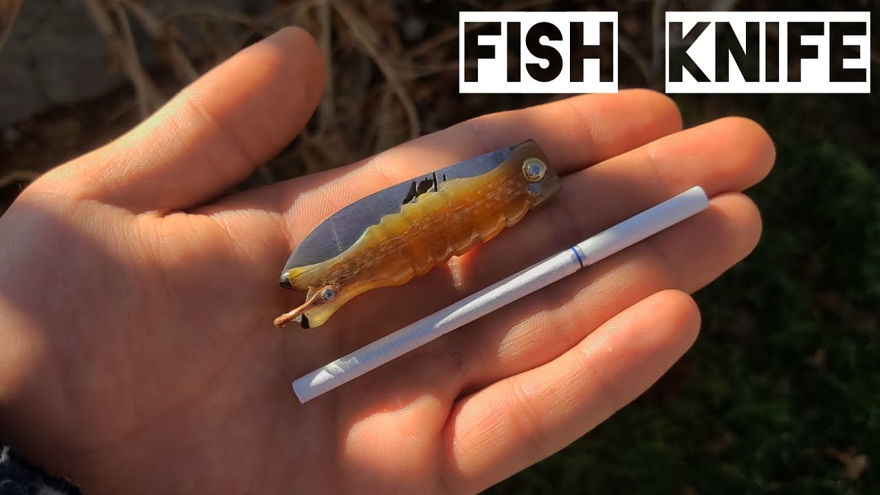 Fish knife | making this pocket knife with horn and stainless steel