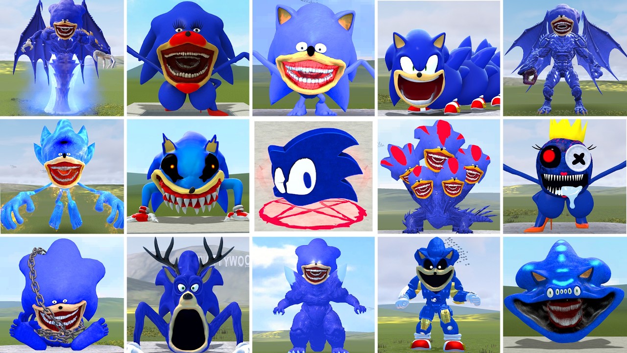 ALL SHIN SONIC TAPES LOVE FAMILY VS ALL SEA EATER, SONIC FAMILY EPIC BATTLE in Garry's Mod!