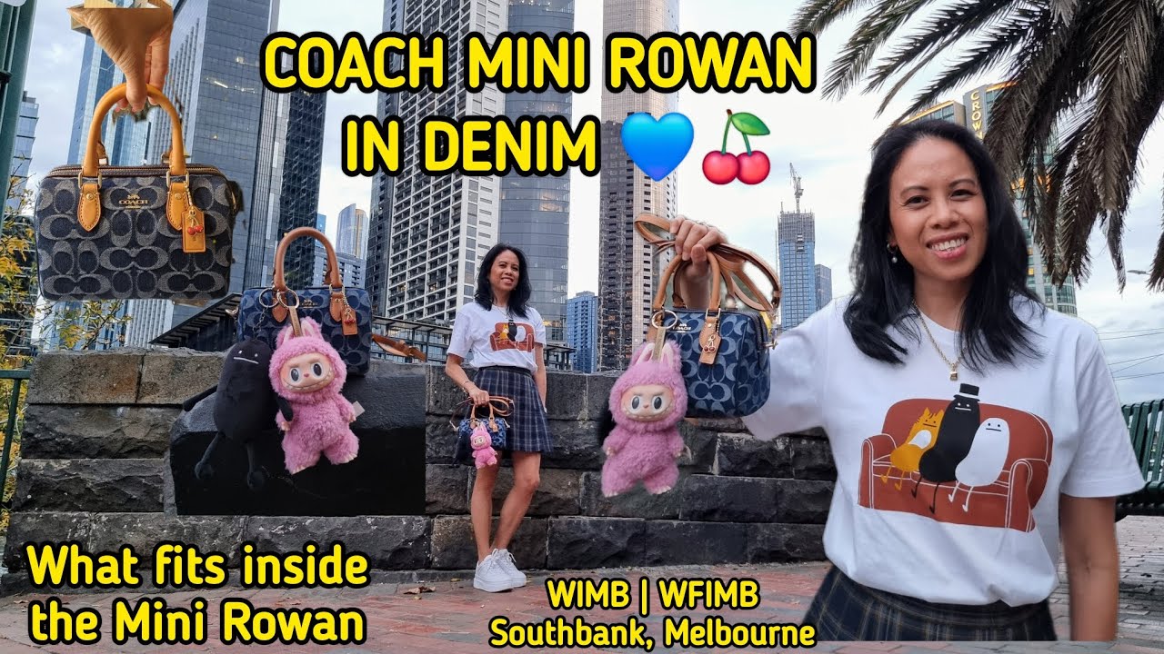 Coach Mini Rowan in Denim - What fits inside this cute little limited edition bag 😁💙🍒