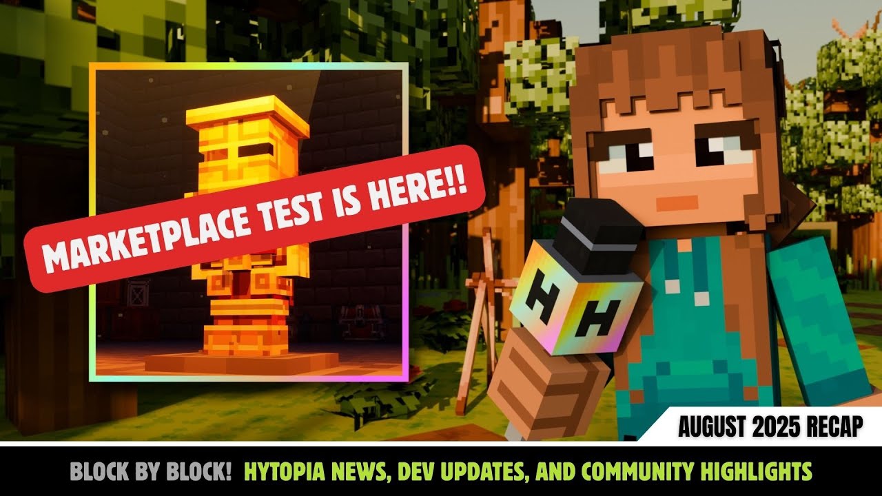 Hytopia Updates! New Games, Marketplace Testing, and More! Block by Block - August 2025 Recap
