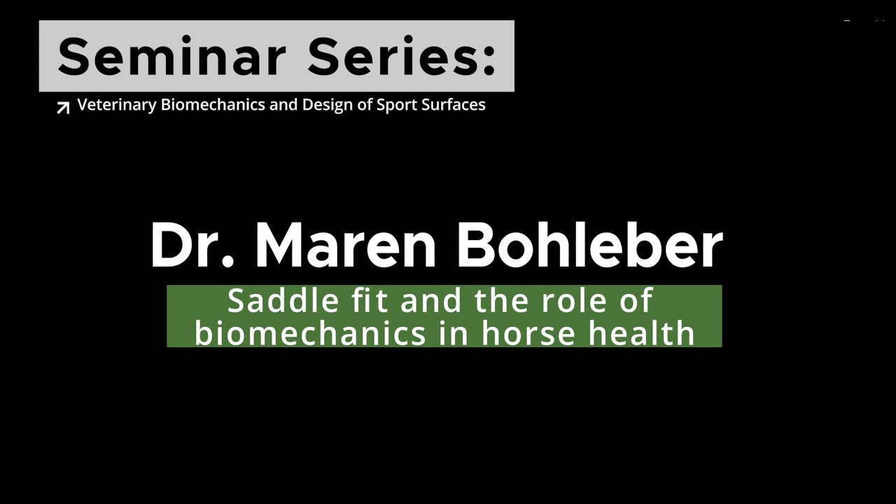 RSTL Research Seminar #3 - Dr. Maren Bohleber: Saddle fit & the role of biomechanics on horse health