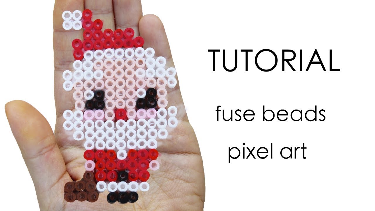 Santa pixel art with fuse beads DIY – Original design by Munci – schema perline da stirare