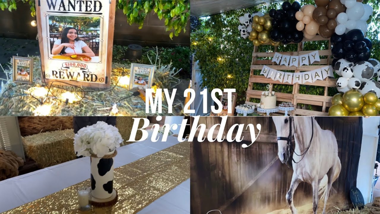 21st Cowboy Themed Party! || DIY Centerpieces, backdrop, balloon garland || PARTYYY ||