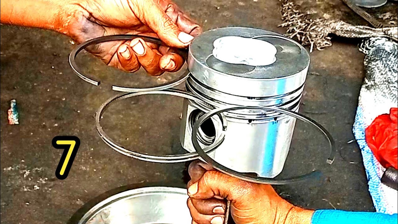 piston ring set install. grapes engine part- 7