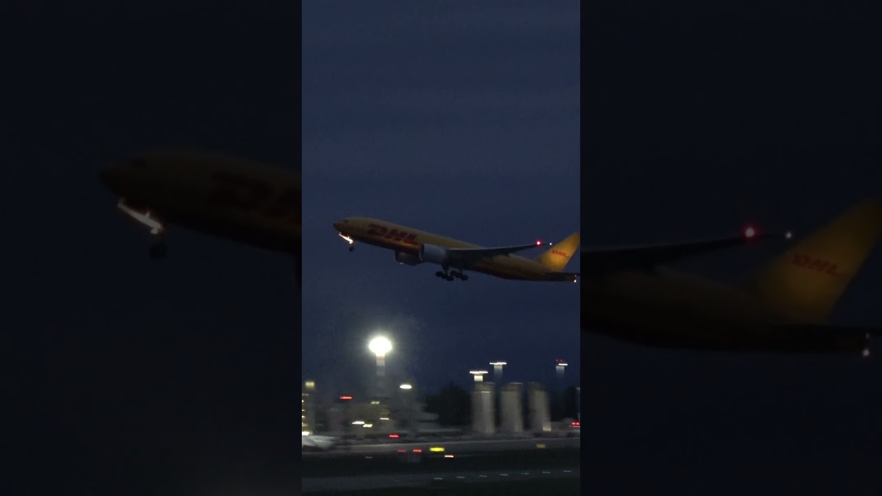 DHL Taking off in the dark at MXP