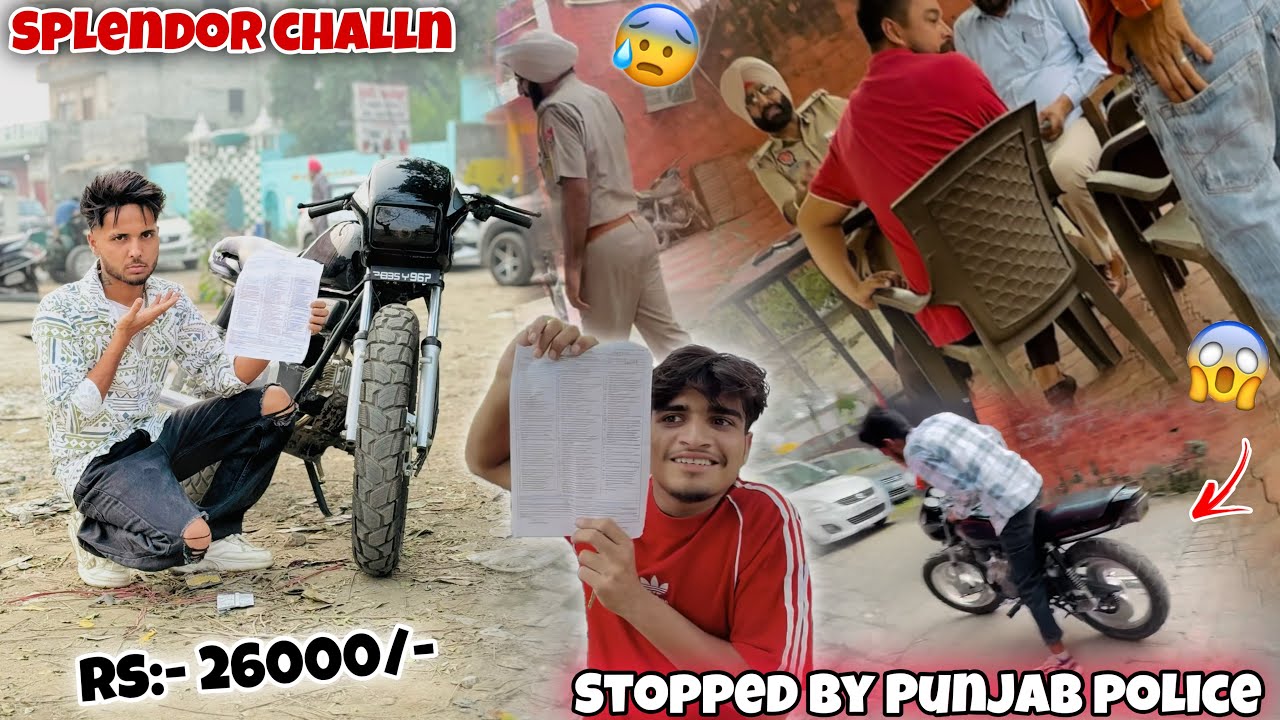 SPLENDOR CHALLAN😰 || Stopped By Punjab Police😱💯 || Challan Rs:-26000🥺