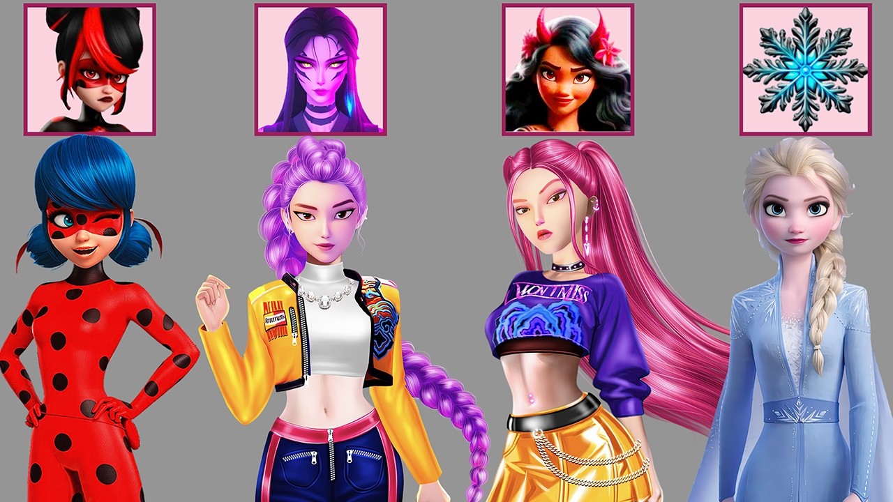 Epic Glow Up! Villain Queen Transformation | Rumi, Elsa, Mira & Ladybug