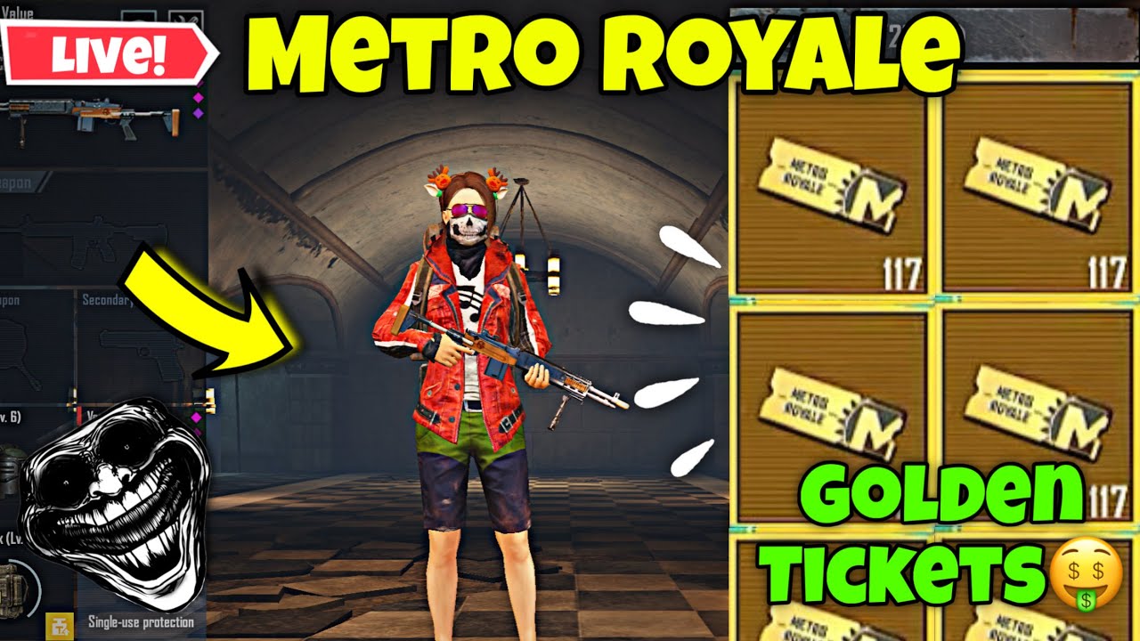 Golden Ticket FARMING ✅ Road to 100 Tickets 😍| Metro Royale Live