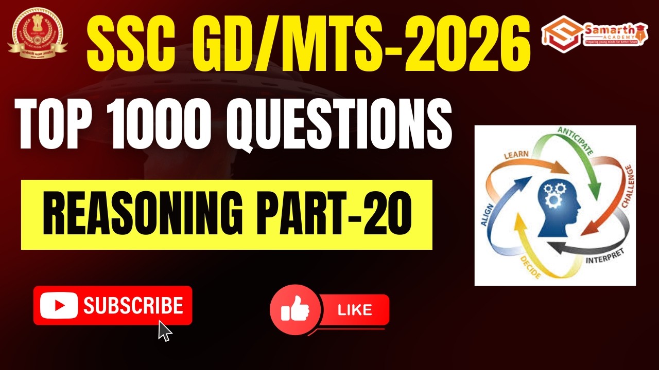 SSC GD Constable 2026 Reasoning Booster | PYQs Part 20 | Questions+Concept Mastery | Samarth Academy