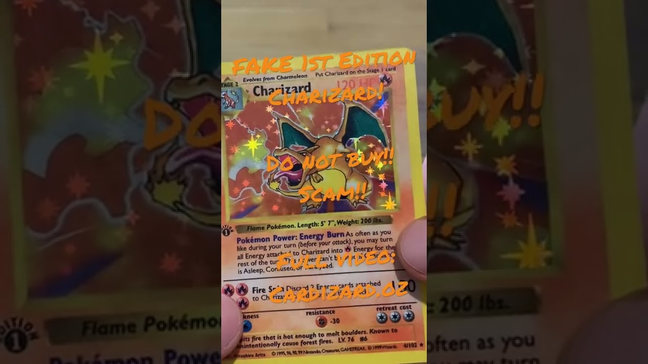 Do not Buy this FAKE Charizard 1st Edition. Pokemon SCAM! Full Video in Comments @cardizard.oz