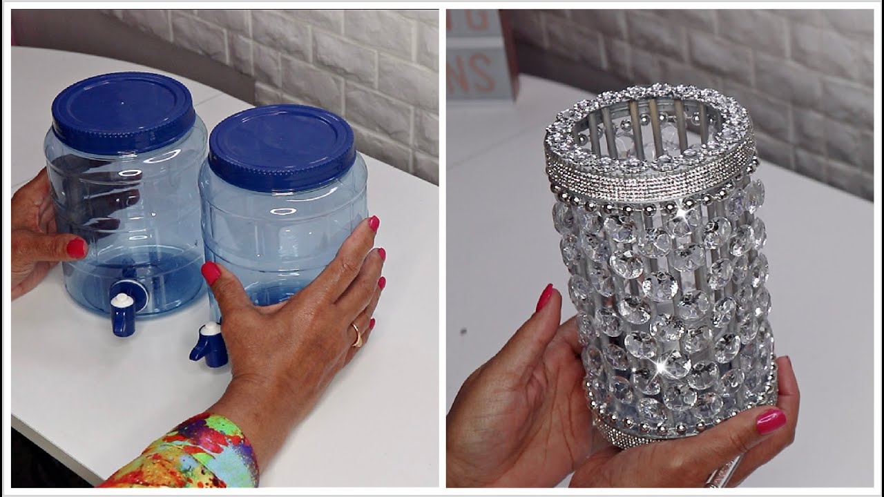 SHE SPENT $5 AT DOLLAR TREE TO CREATE THIS STUNNING GLAM CANDLE HOLDER